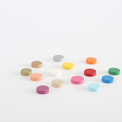 colorful wooden discs